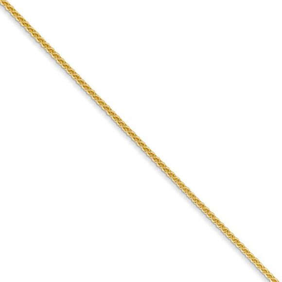 1mm, 14k Yellow Gold, Solid Spiga Chain Necklace, 18 Inch - Picture 1 of 8